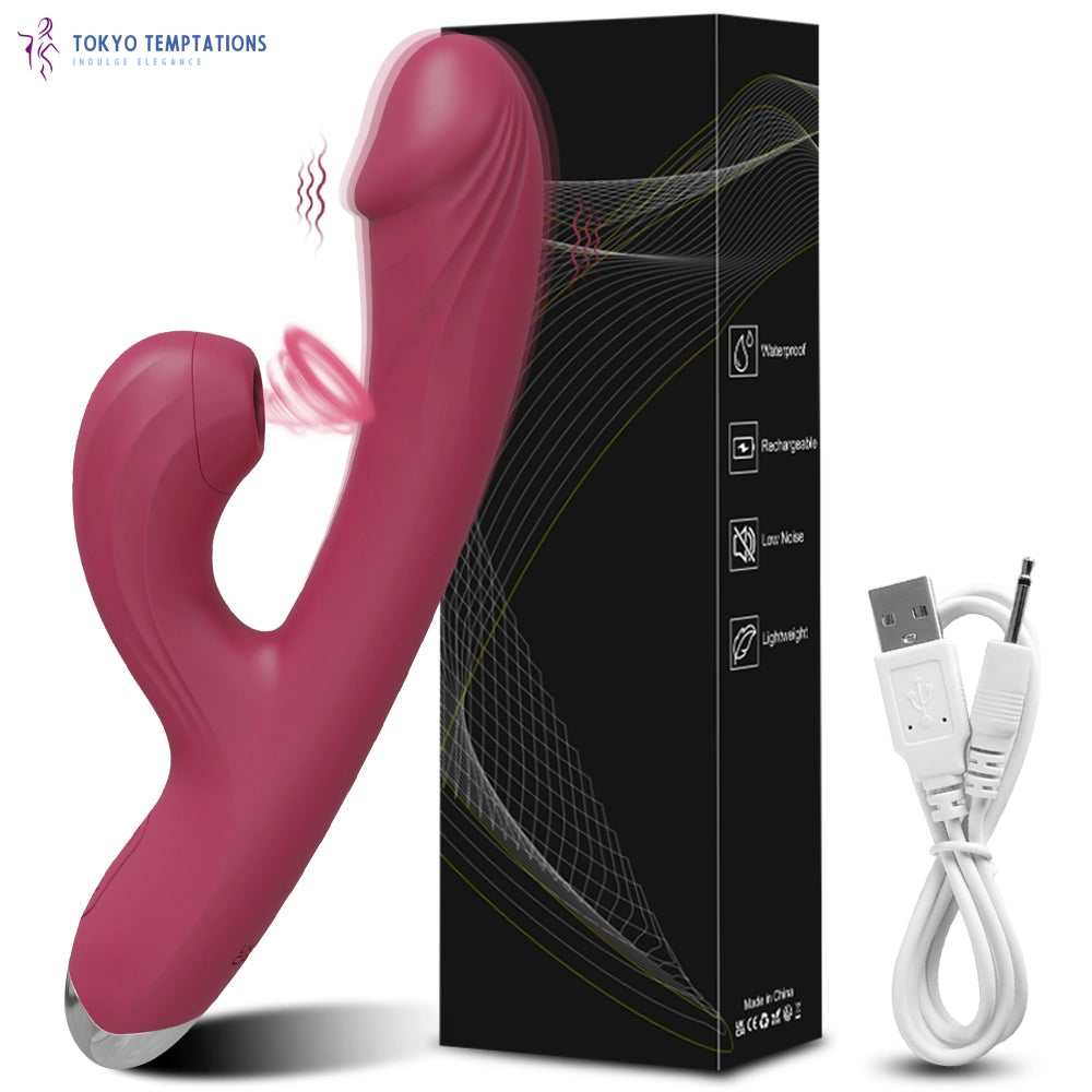 Premium G-Spot Vibrator Clit Sucker Sex Toy Purple