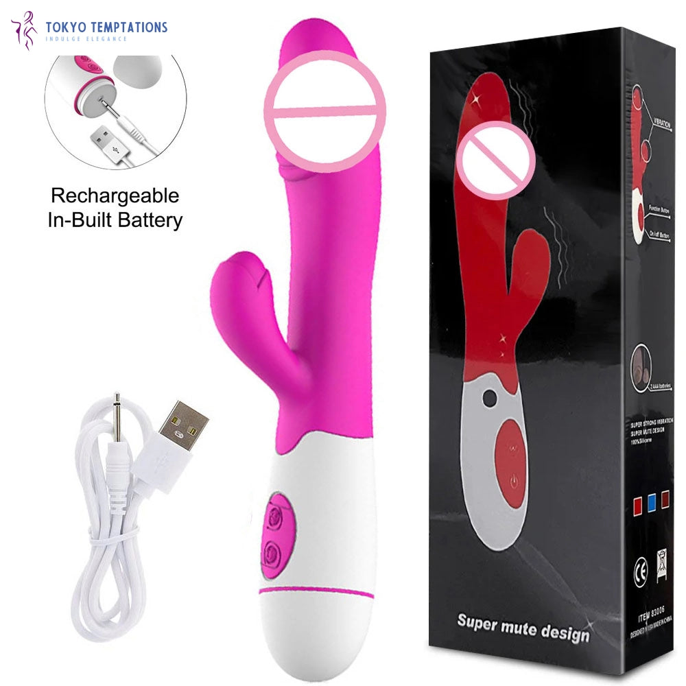 Powerful 30 Speed G-Spot Rabbit Vibrator for Women Blue