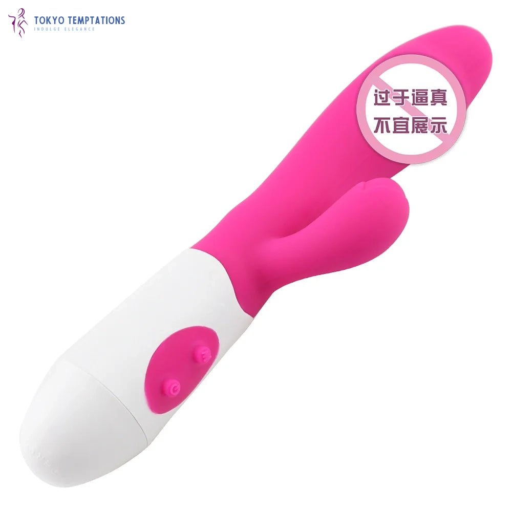 Dual Vibration G Spot Rabbit Vibrator Silicone Waterproof Pink