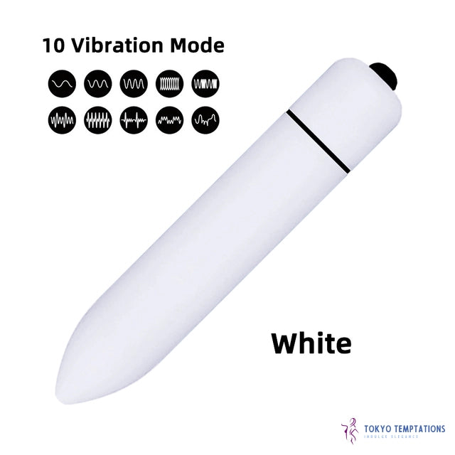 Mini Bullet Vibrator 10 Speed Waterproof G-spot Sex Toy White