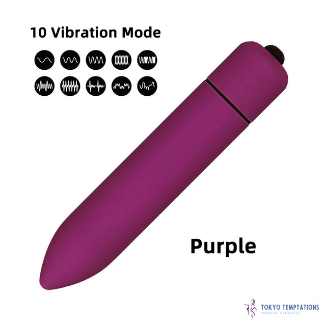 Mini Bullet Vibrator 10 Speed Waterproof G-spot Sex Toy Purple