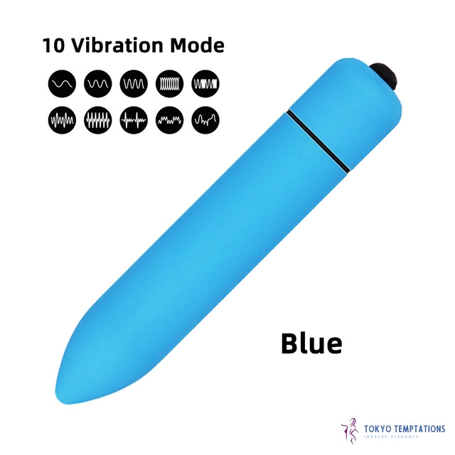 Mini Bullet Vibrator 10 Speed Waterproof G-spot Sex Toy Blue