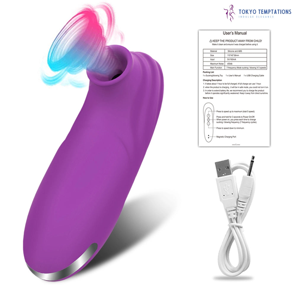 Powerful Clit Sucker Vibrator for Women 6 Suction 8 Vibration Modes Purple