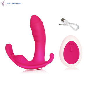 Wearable Dildo Vibrator G-Spot Clit Stimulate Panties Vibrator Red