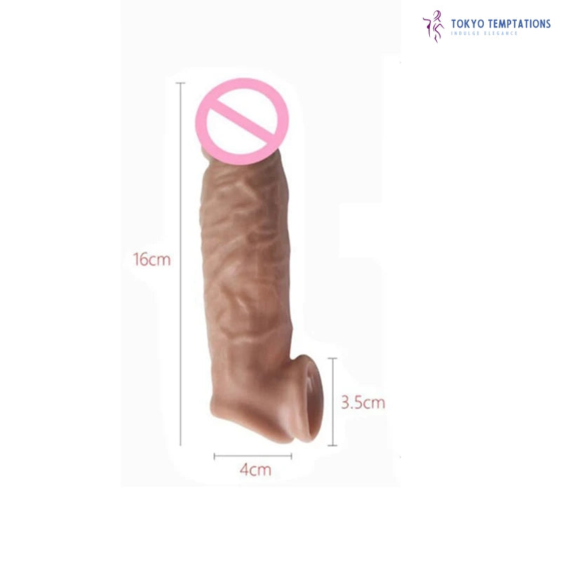 Realistic Penis Extension Silicone Sleeve length 16cm