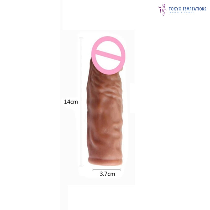 Realistic Penis Extension Silicone Sleeve length 14cm