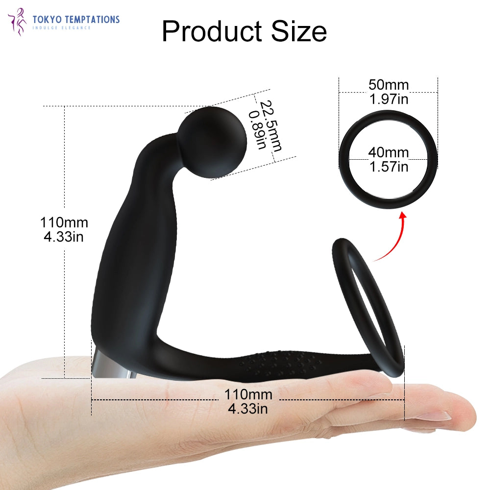 Premium Silicone Prostate Vibrator Black