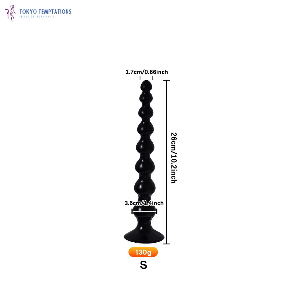 Large Silicone Butt Plug Anal Beads Black