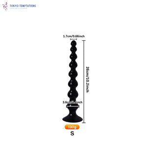 Large Silicone Butt Plug Anal Beads Black