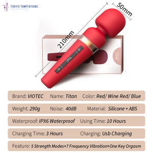 Viotec TITAN Rotational AV Stick Clitoris Massager Red