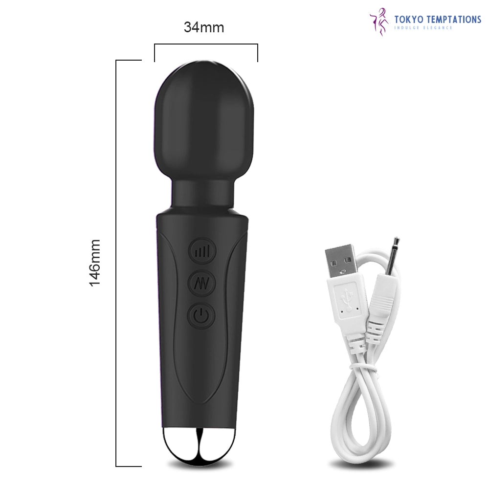 Mini AV Magic Wand Vibrator Clitoris Stimulator Black