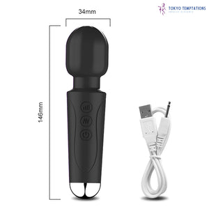 Mini AV Magic Wand Vibrator Clitoris Stimulator Black