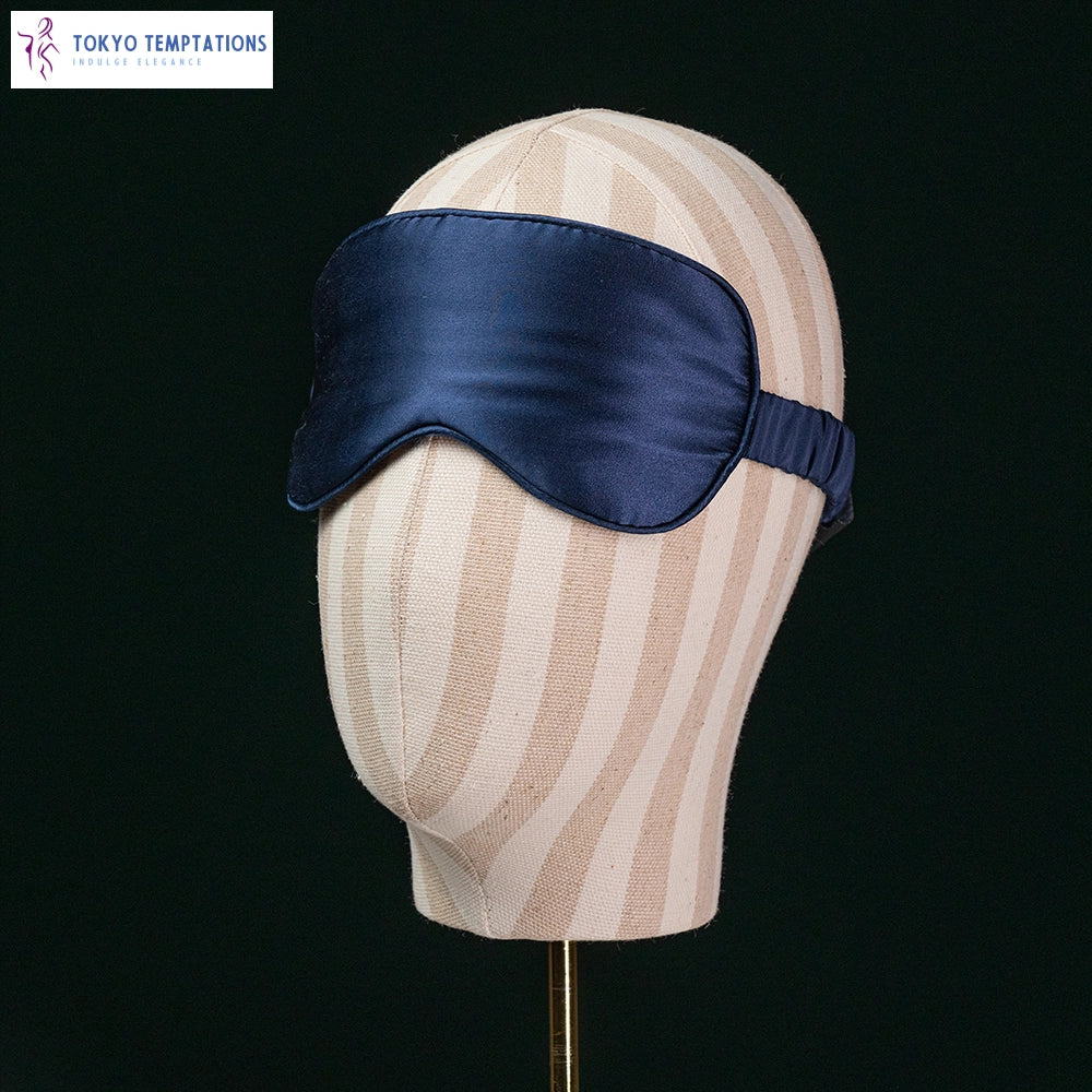 Luxury Silk Sleeping Eye Mask with Elastic Strap Navy