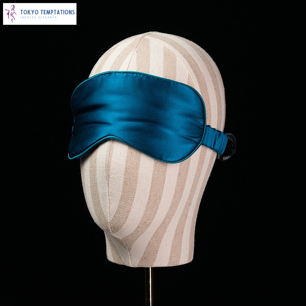 Luxury Silk Sleeping Eye Mask with Elastic Strap Blue