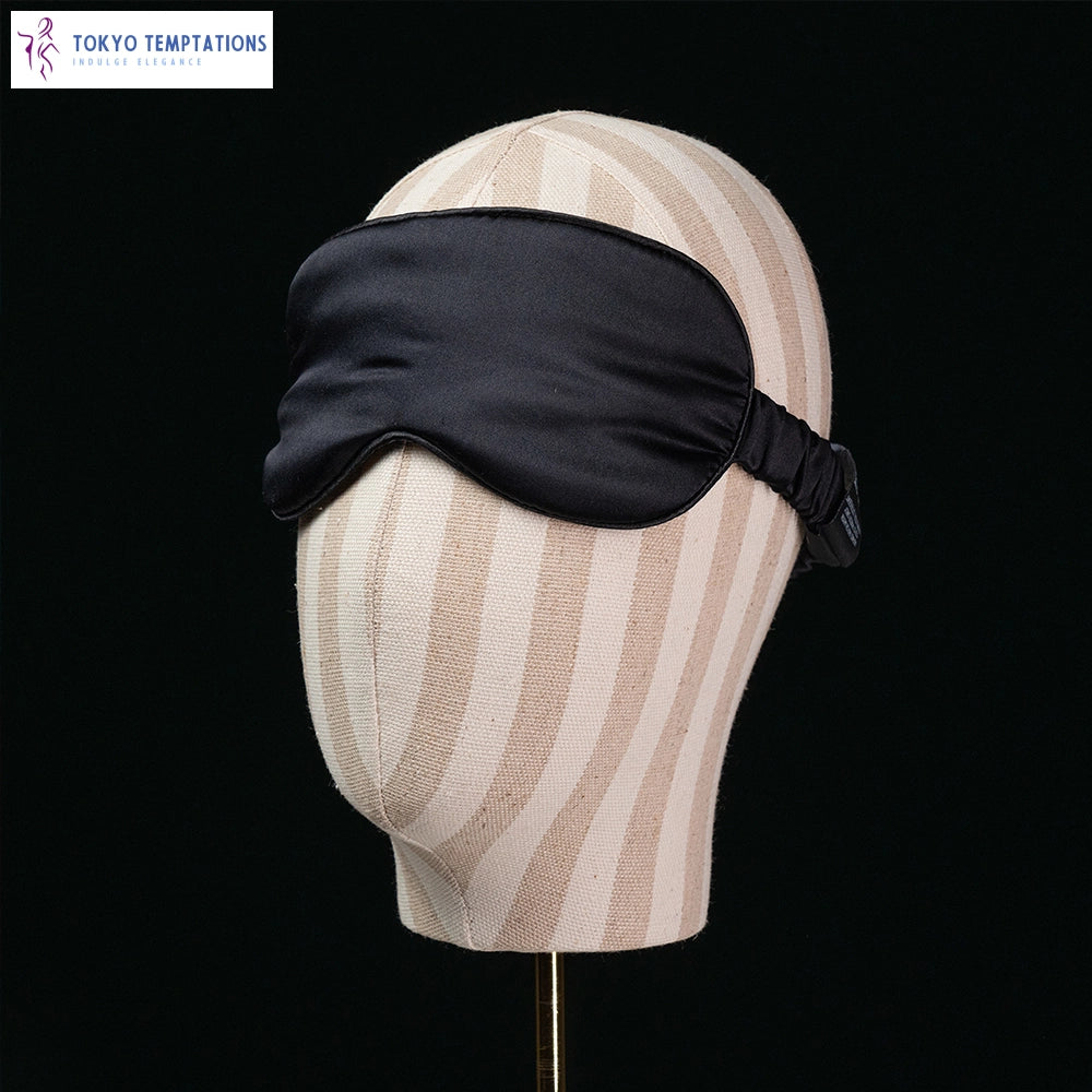 Luxury Silk Sleeping Eye Mask with Elastic Strap Black