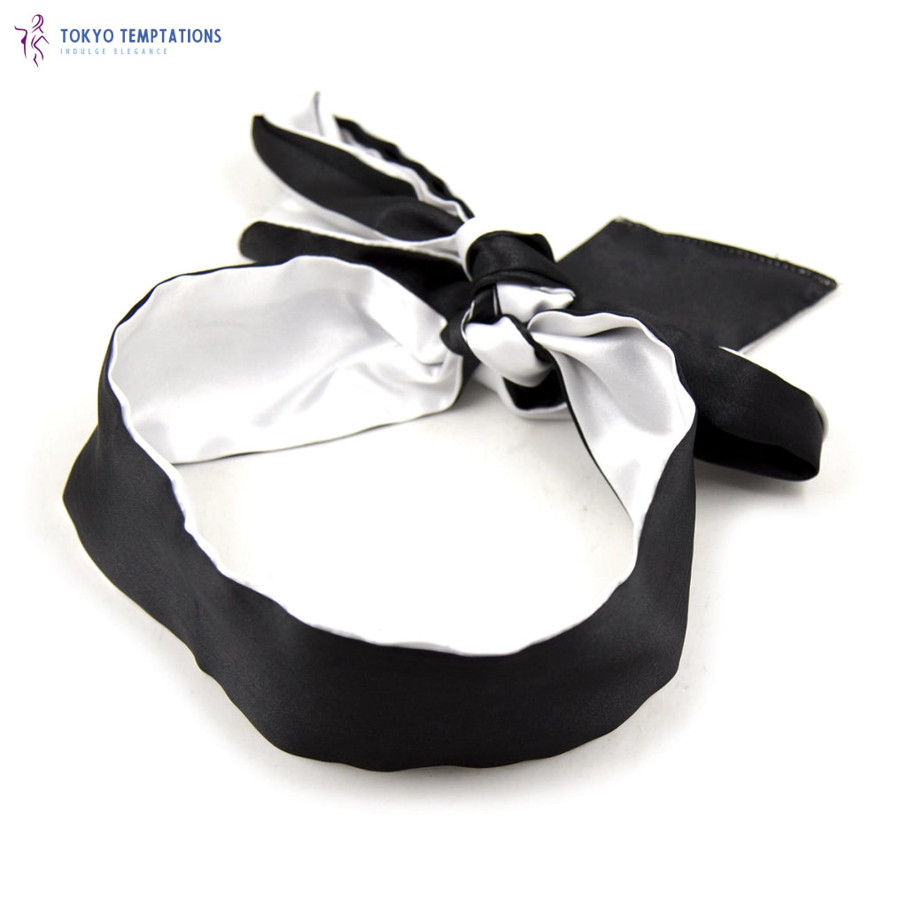 Seductive Silk Blindfold Erotic Sex Cosplay Handcuffs Black