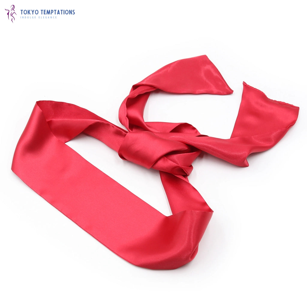 Seductive Silk Blindfold Erotic Sex Cosplay Handcuffs Red