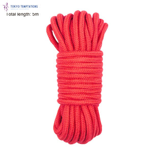 Luxury Soft Cotton Knitted Bondage Rope Red