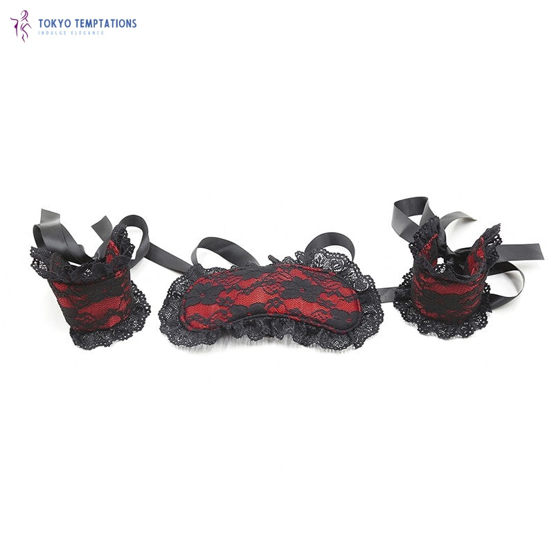 Sophisticated Lace Erotic Restraints Set Red