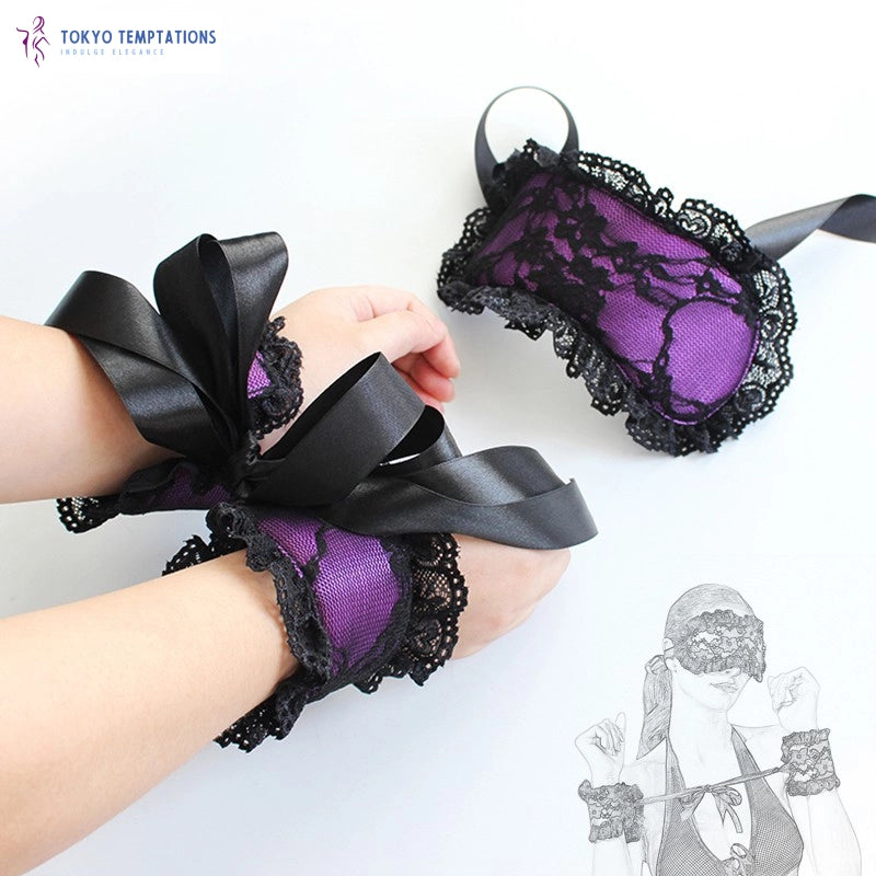 Sophisticated Lace Erotic Restraints Set Purple