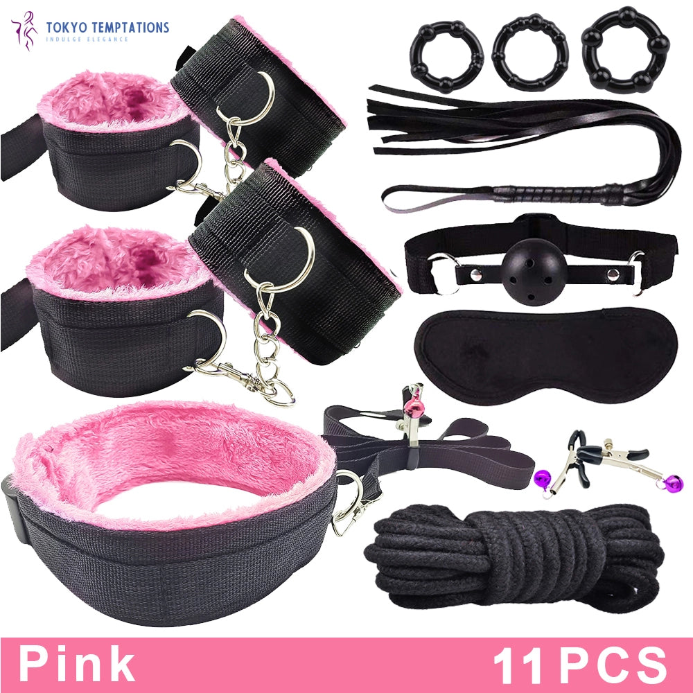 Exotic BDSM Bed Bondage Set Pink