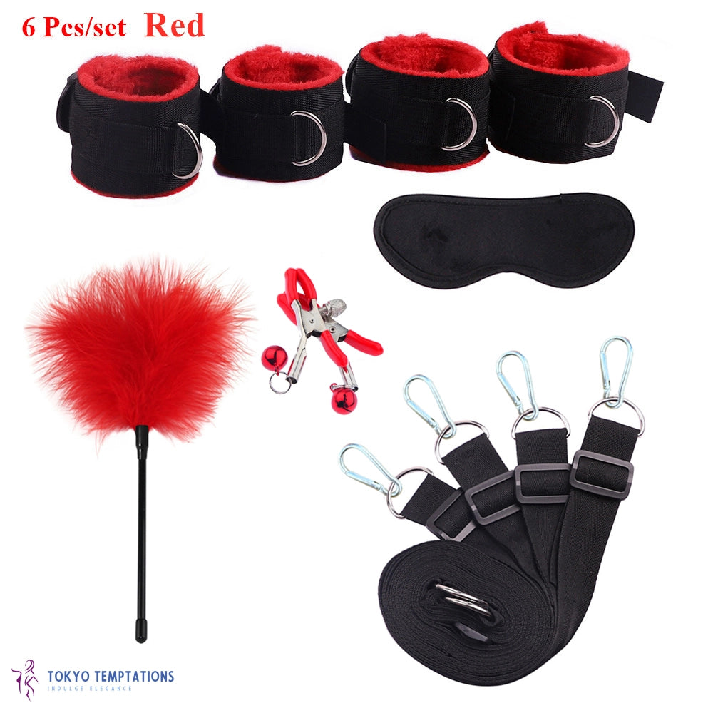 Premium BDSM Bondage 6 Pcs-set Red