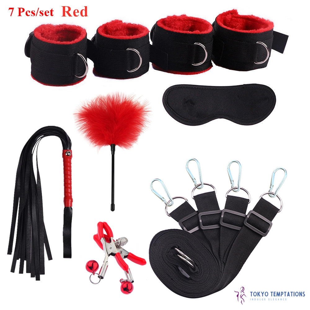 Premium BDSM Bondage 7 Pcs-set Red