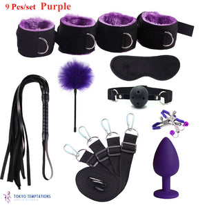 Premium BDSM Bondage 9 Pcs-set Purple