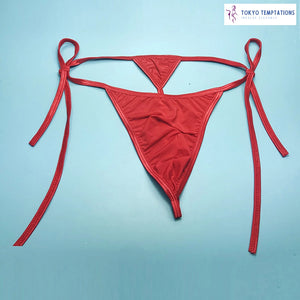 Men's Ice Silk G-String Thong Underwear Red