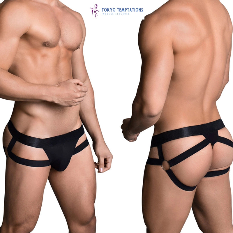 Sexy Gay Jockstrap G-String Thong Male Panties  Black