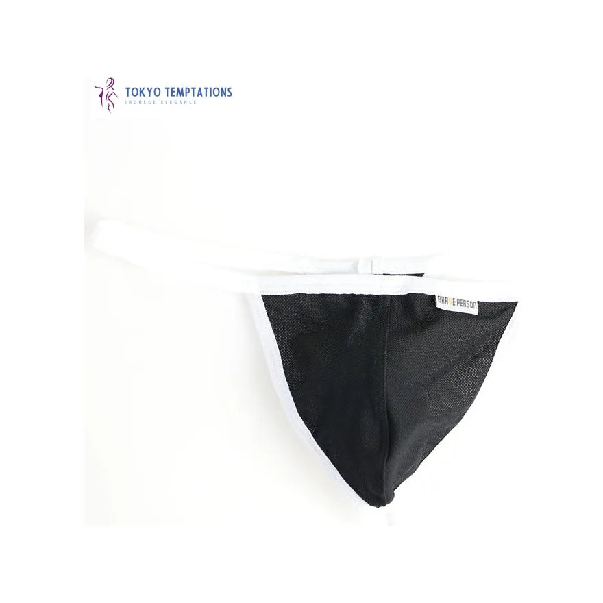 BRAND PERSON Men's Sexy Thong Underwear Black