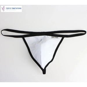 BRAND PERSON Men's Sexy Thong Underwear White