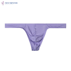 Men's Breathable Solid Low Waist G-string Pants Purple