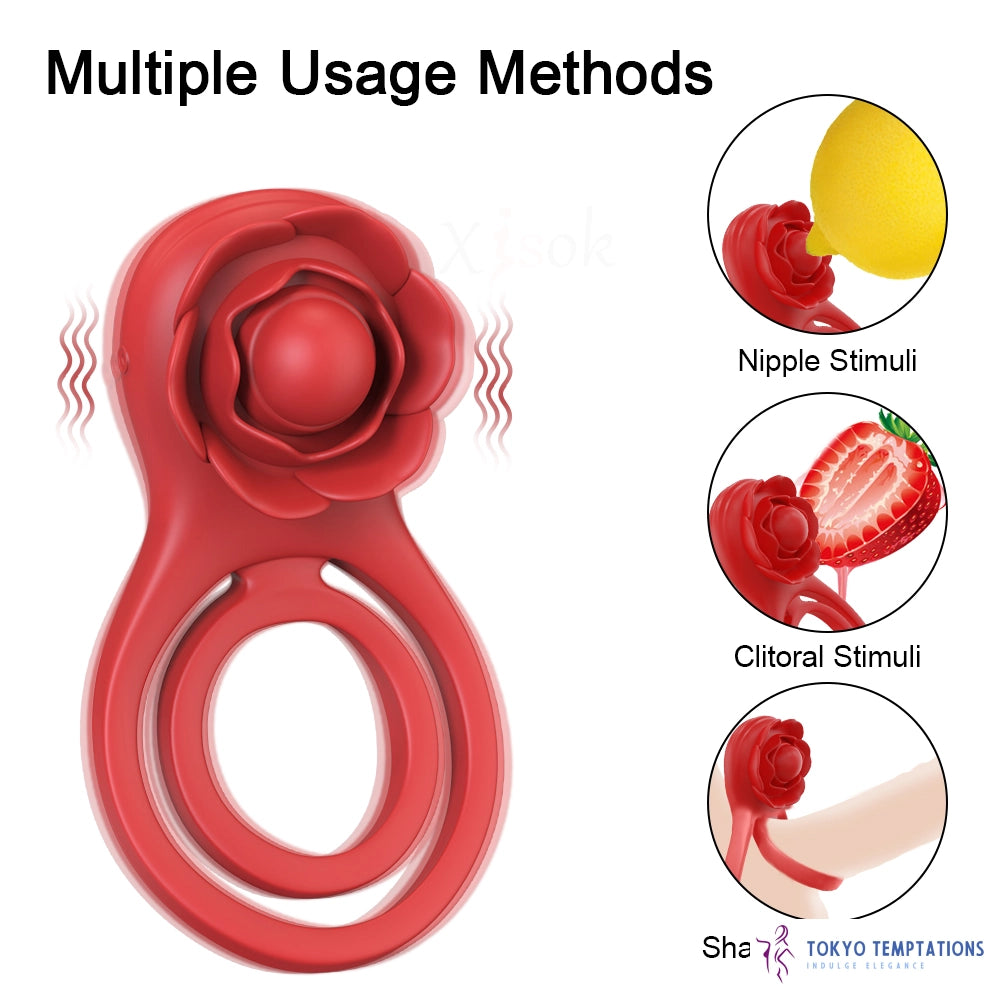 Men's Vibrating Cock Ring with Clitoris Stimulator