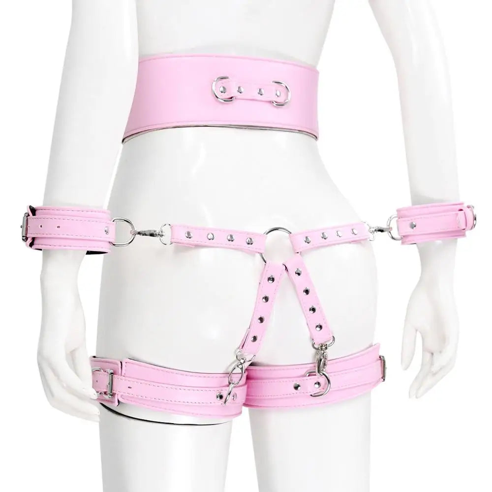 Thierry SM Bondage Set - Premium Quality Adult Games Restraints Kit Pink