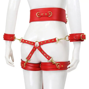 Thierry SM Bondage Set - Premium Quality Adult Games Restraints Kit Red