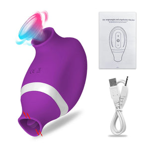 2-in-1 Clitoral Sucking Vibrator Purple