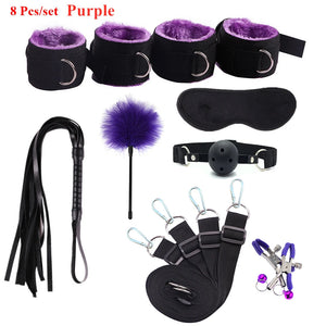 Premium BDSM Bondage 8 Pcs-set Purple