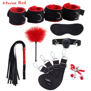 Premium BDSM Bondage 8 Pcs-set Red